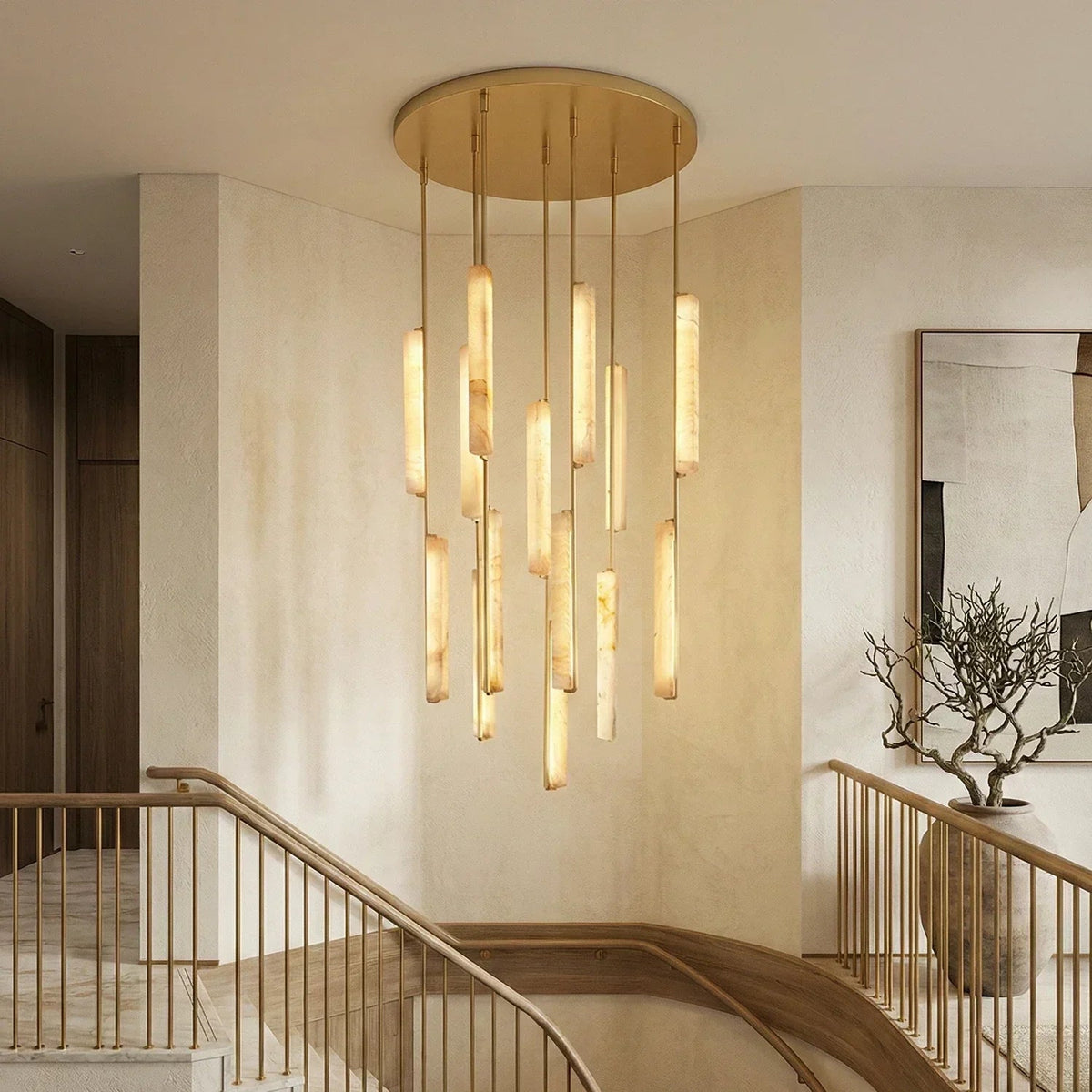 Stalactite Waterfall Linear Alabaster Chandelier