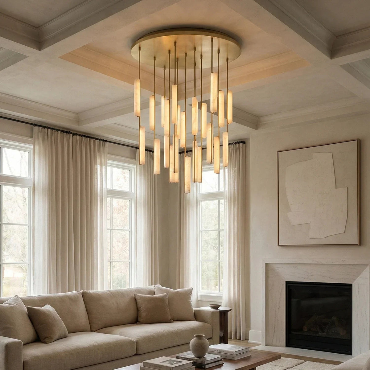 Stalactite Waterfall Linear Alabaster Chandelier