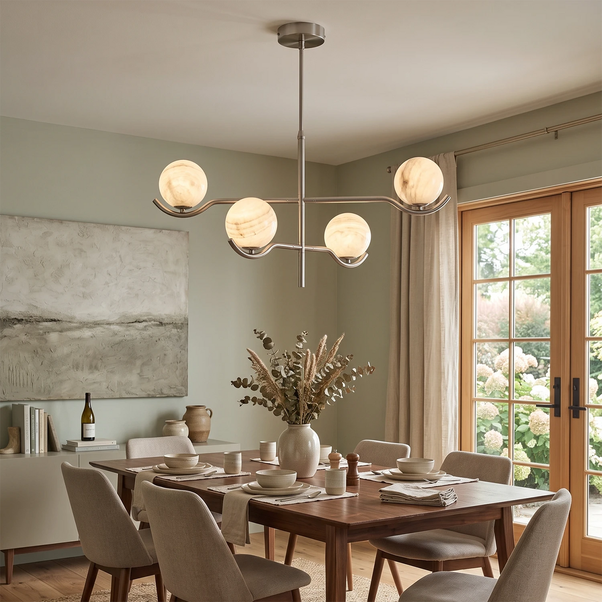 Perrin Crossing Arm Globe Chandelier