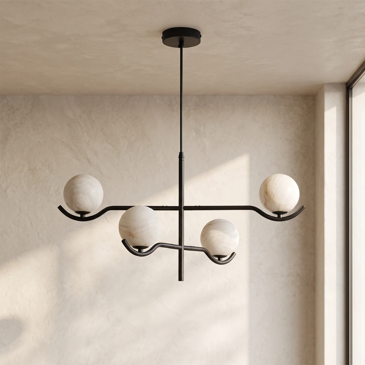 Perrin Crossing Arm Globe Chandelier