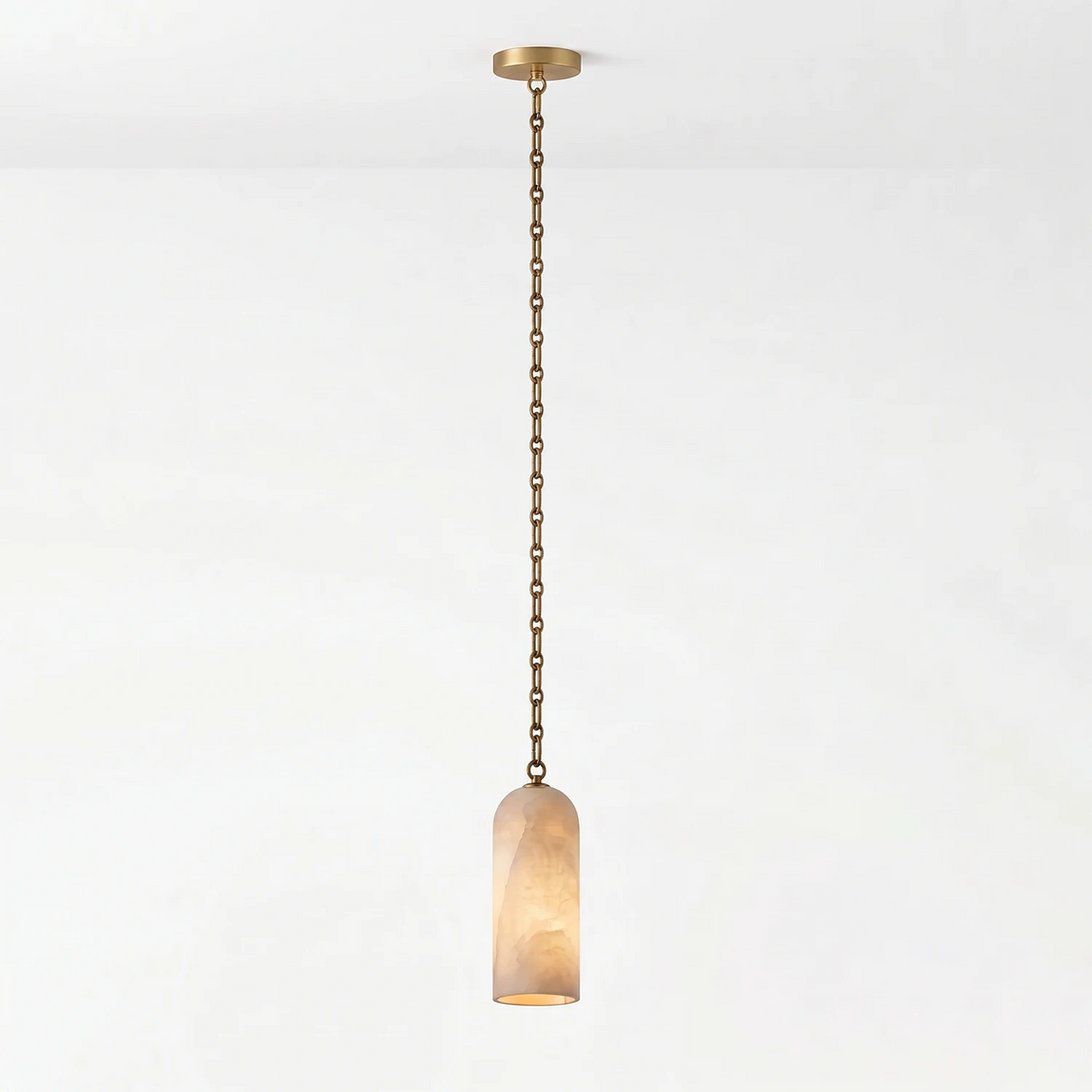 Verian Alabaster Capsule Chain Chandelier