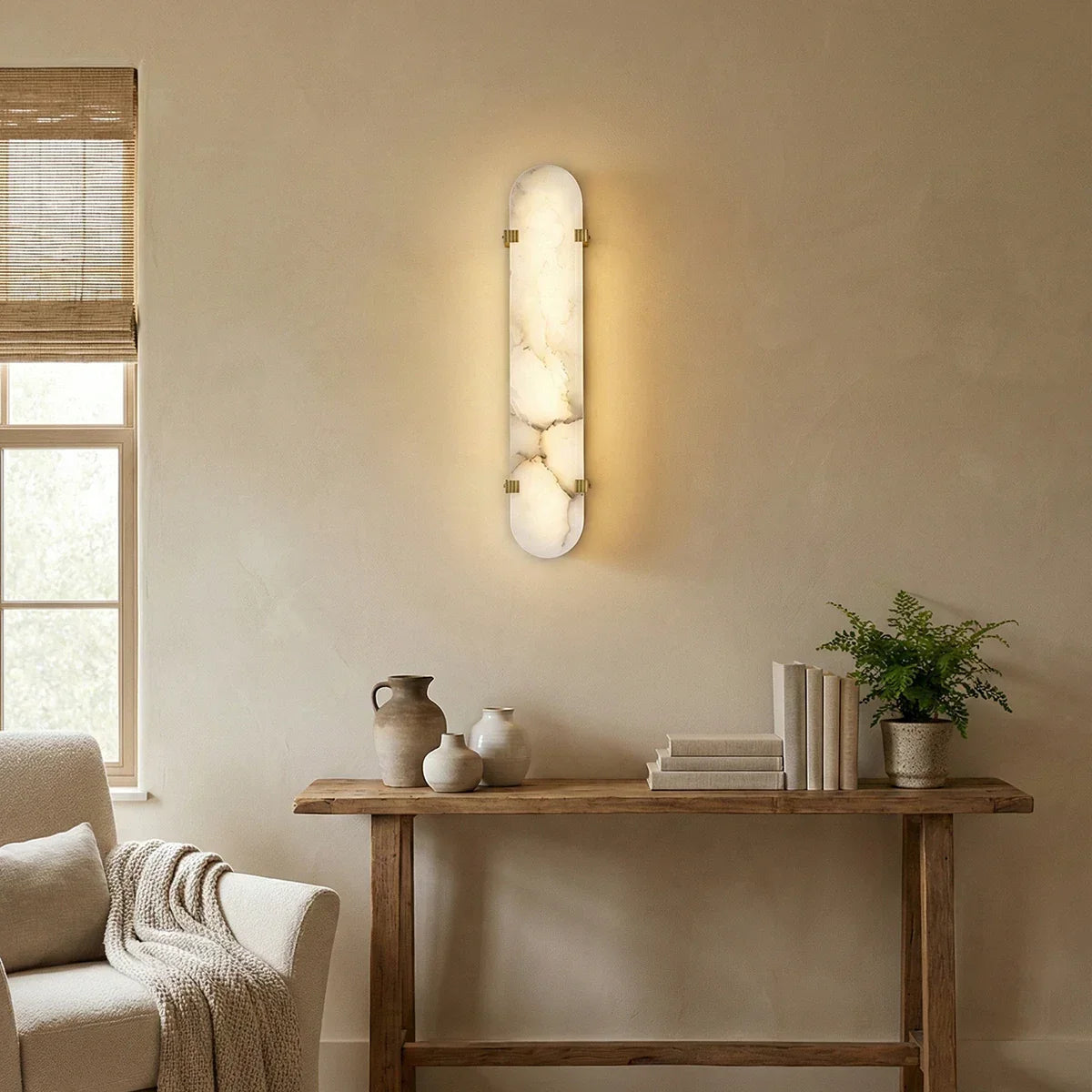 Oval Calla Alabaster Wall Sconce