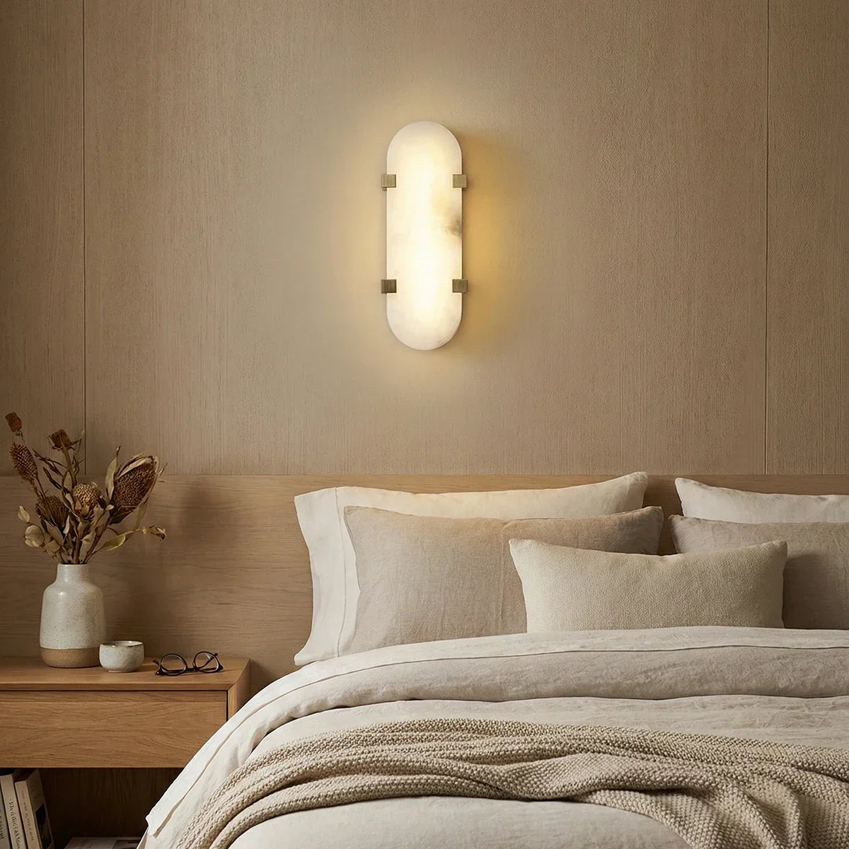Oval Calla Alabaster Wall Sconce