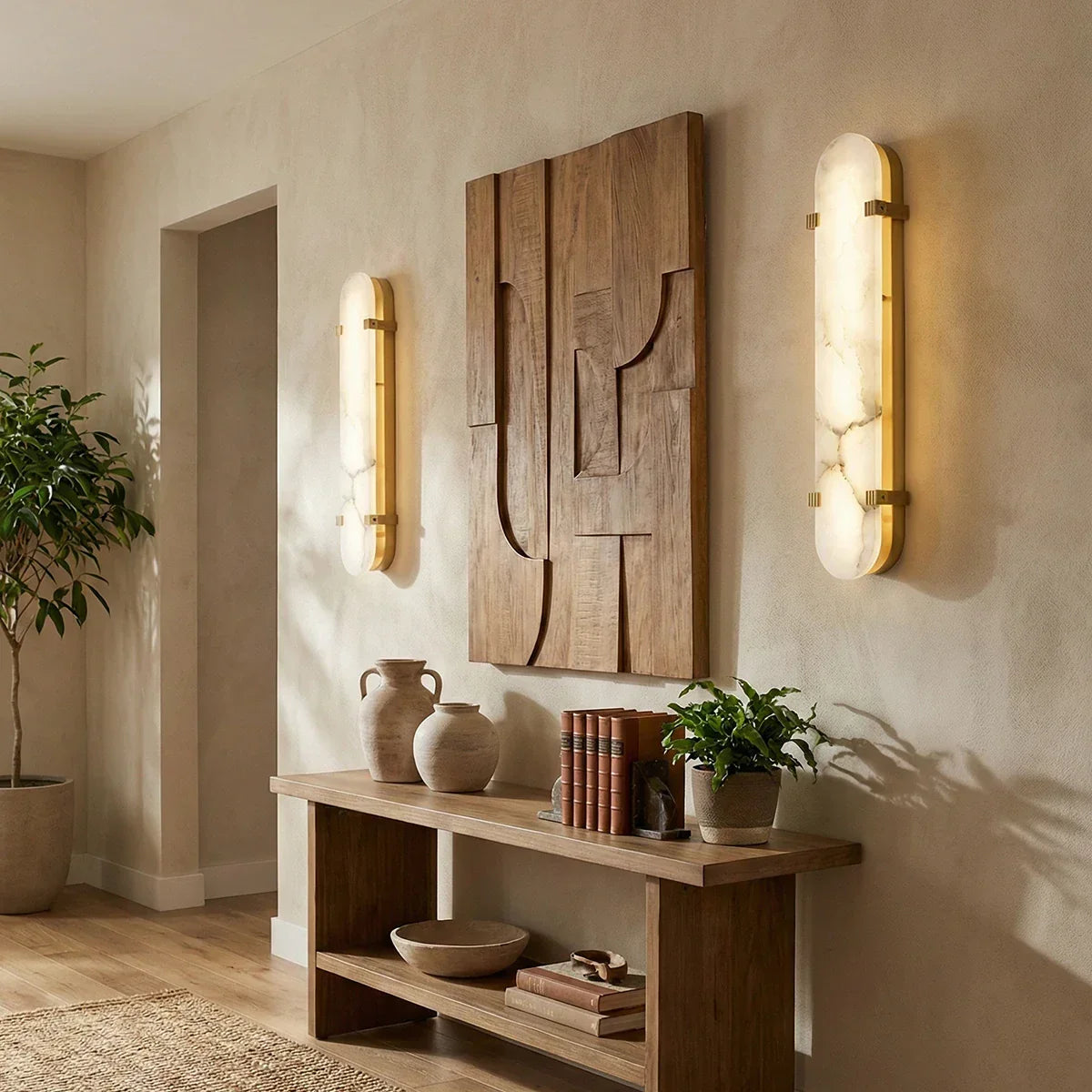 Oval Calla Alabaster Wall Sconce