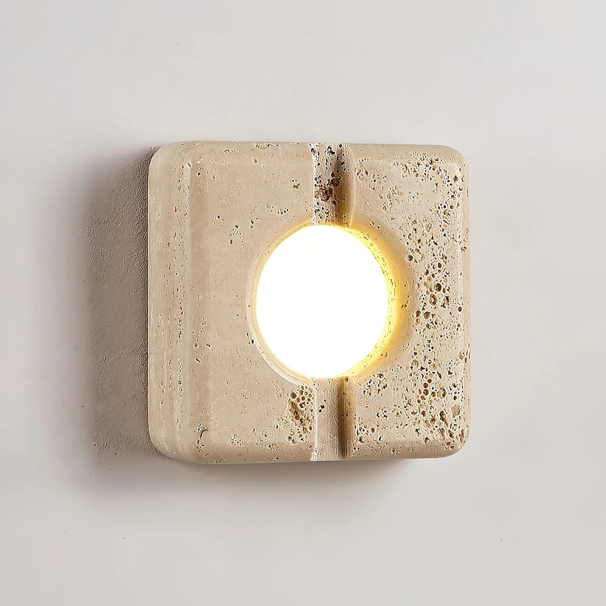 Square Camera Travertine Wall Lamp