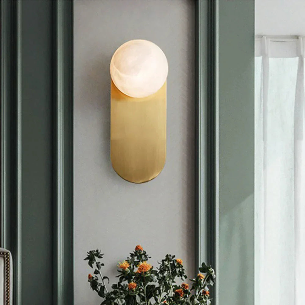Oval Adrion Alabaster Spherical Wall Light