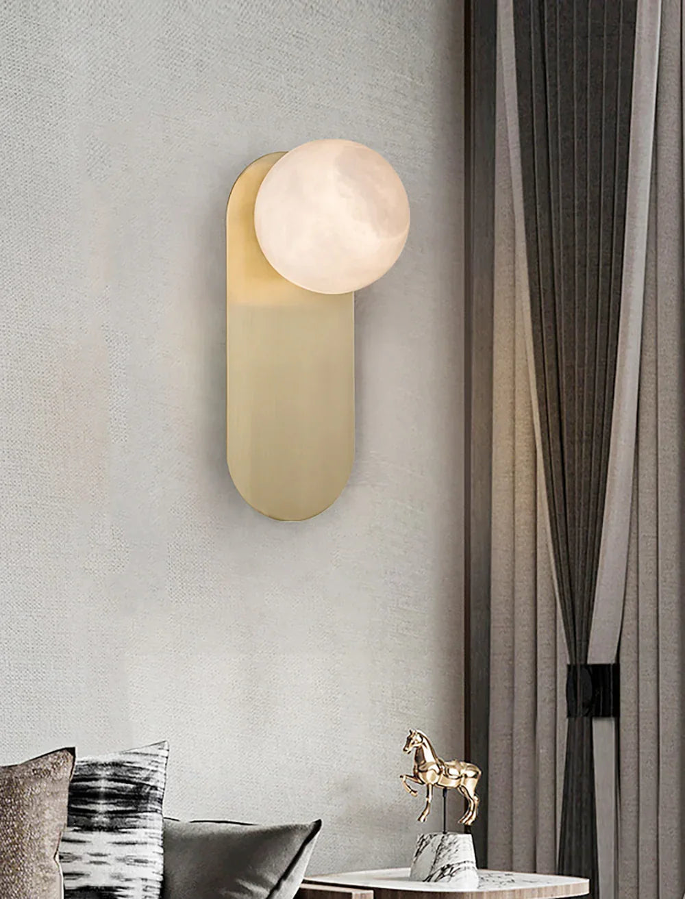 Oval Adrion Alabaster Spherical Wall Light