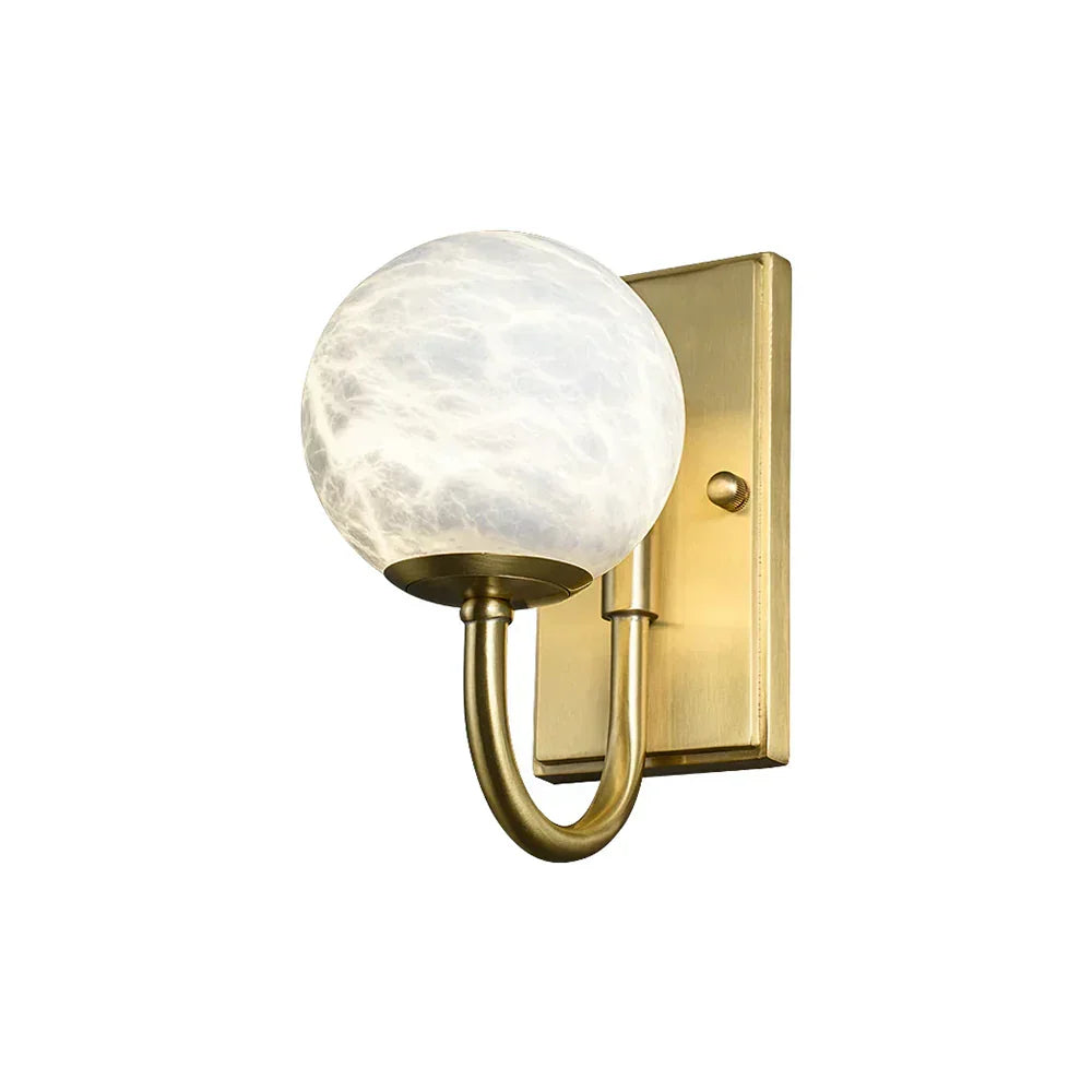 Modern Spherical Alabaster Wall Light