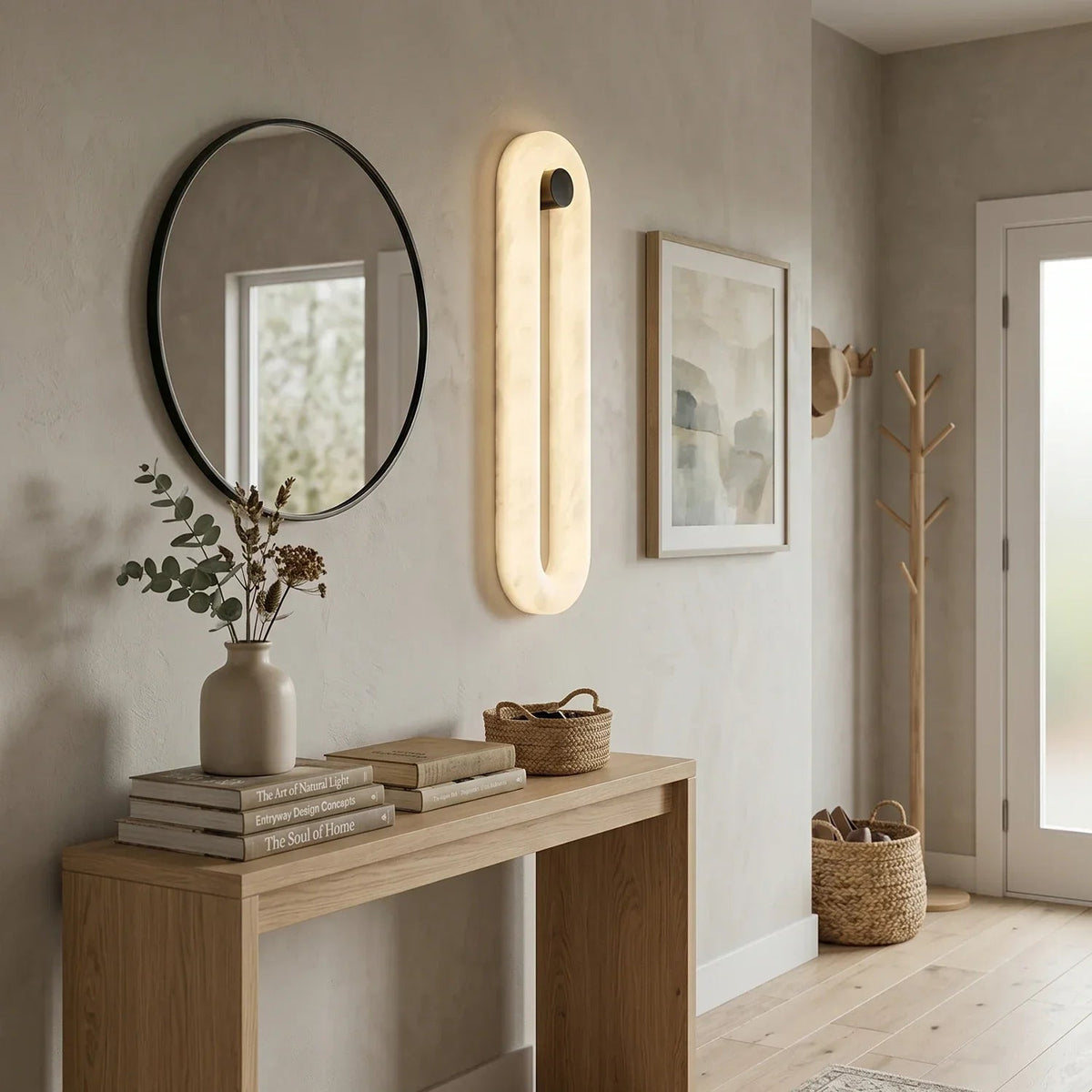 Alabaster Fader Elliptical Wall Lamp