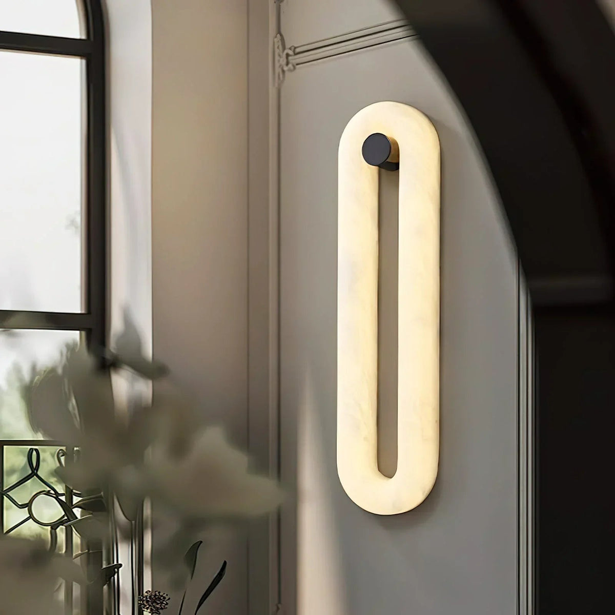 Alabaster Fader Elliptical Wall Lamp