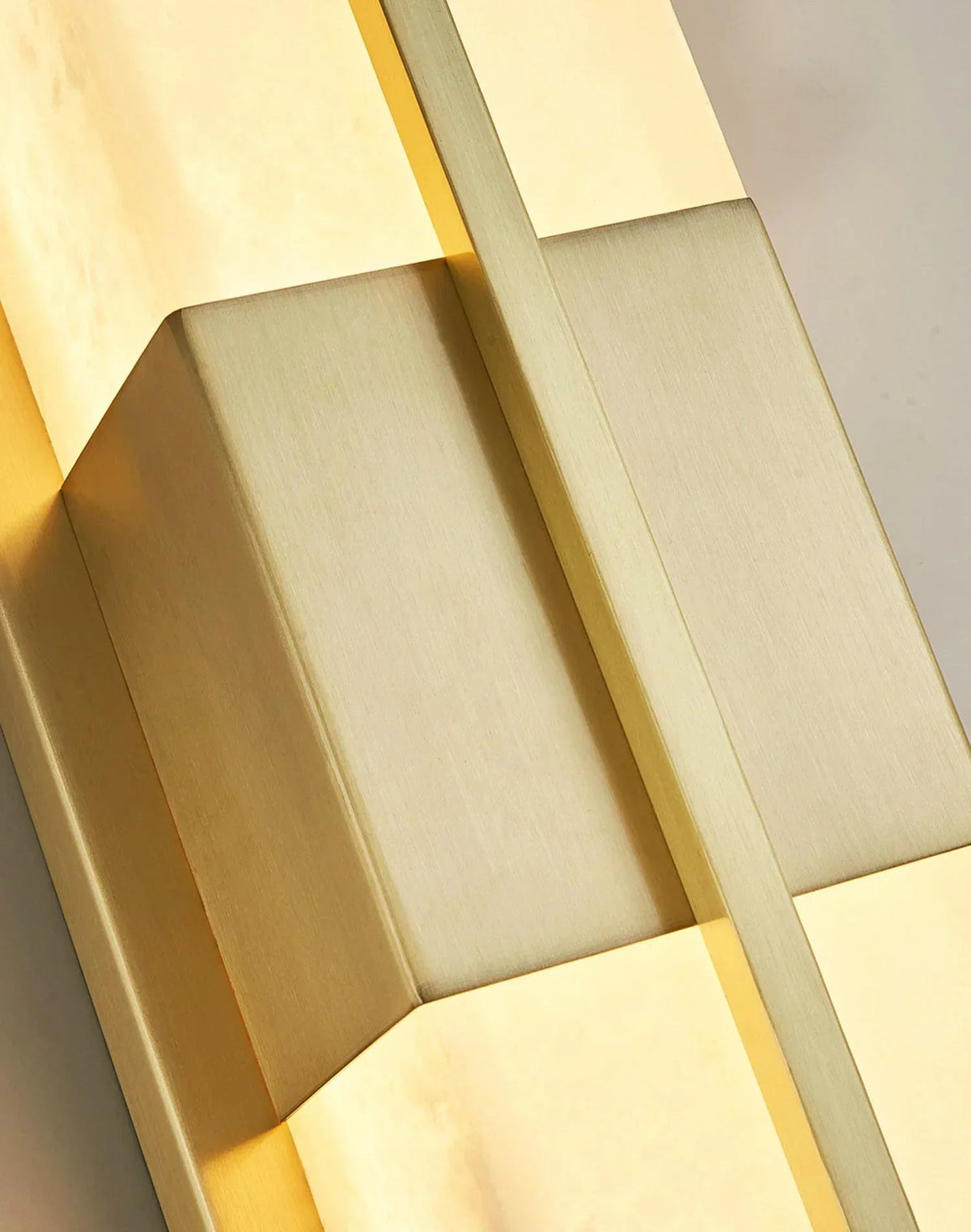 Rectangular Alabaster Modern Brass Wall Sconce