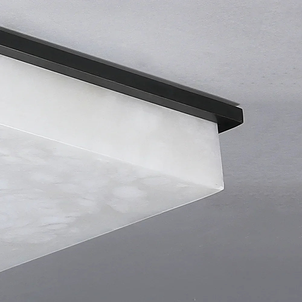 Stylish Black Square Alabaster Ceiling Light