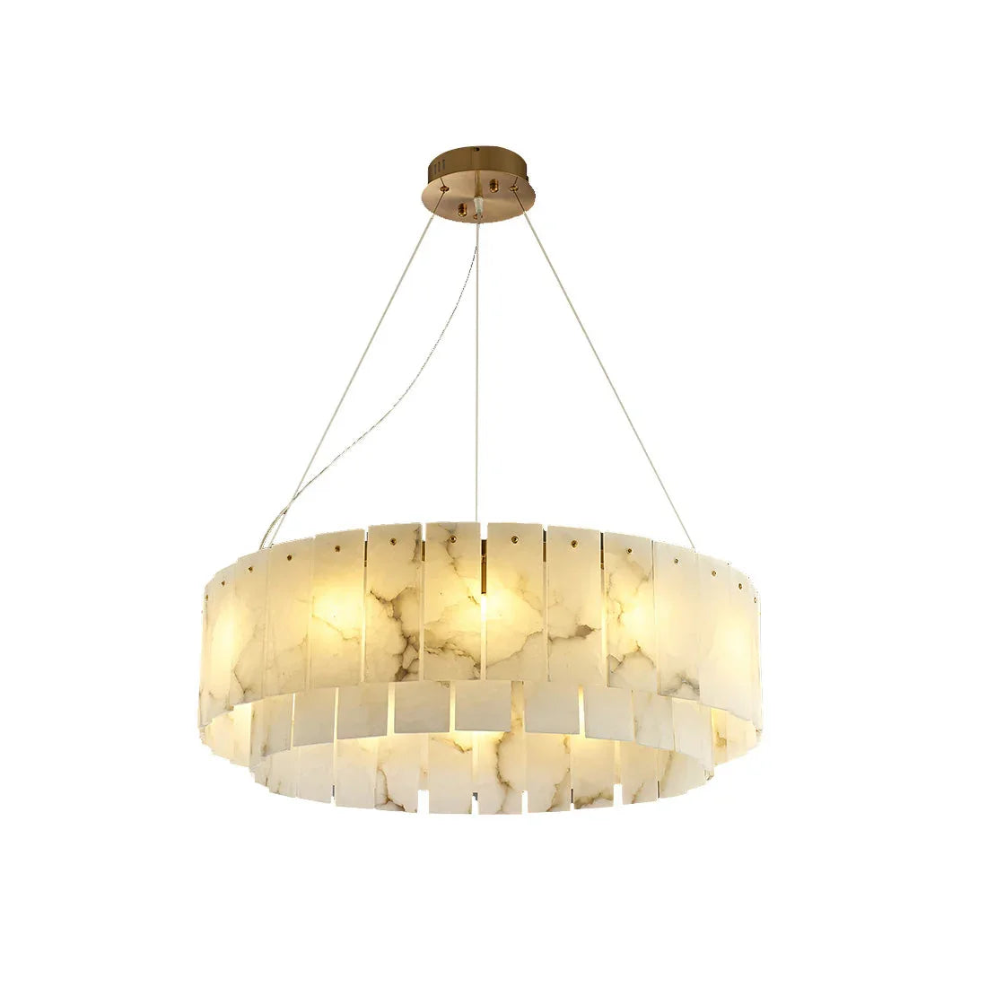 Rectangular Alabaster Round Chandelier