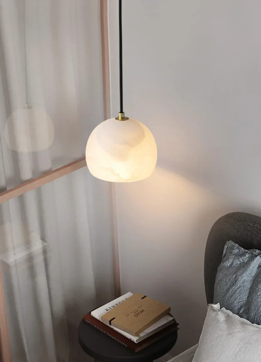 Semicircular Alabaster Pendant Light