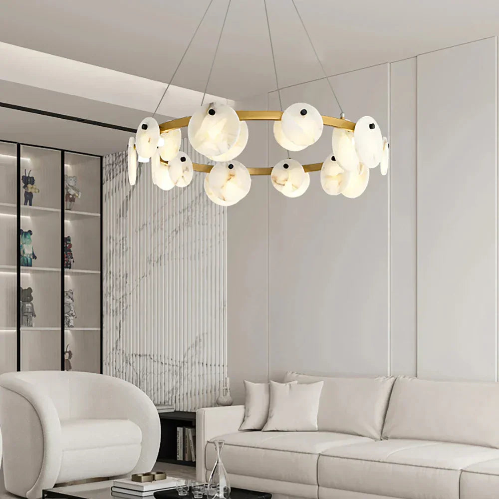 Round Trinidad Alabaster Chandelier