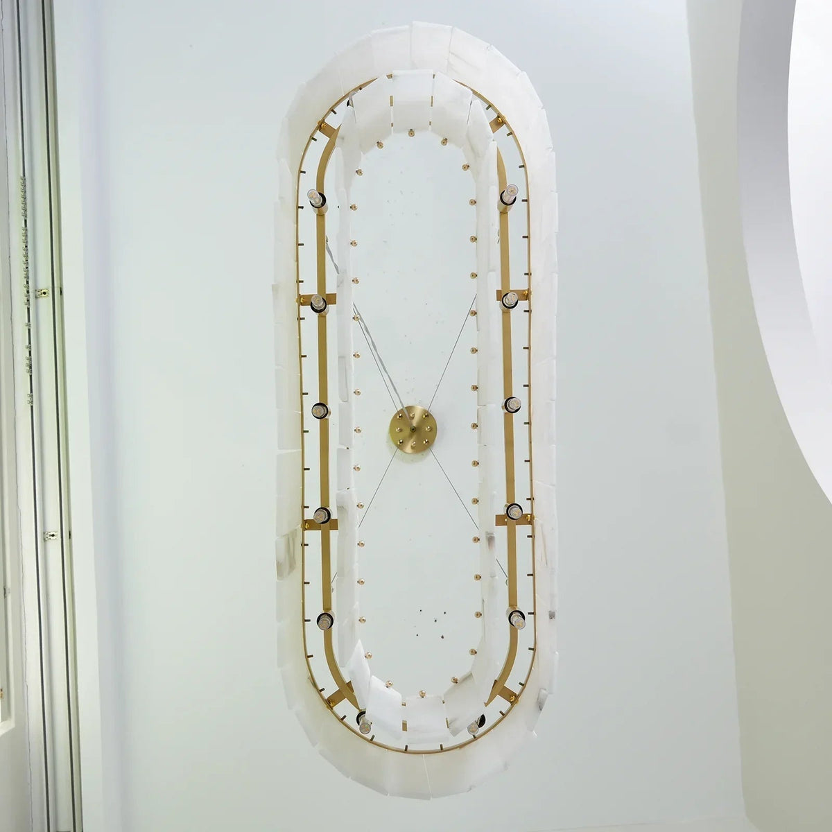 Rectangular Alabaster Round Chandelier