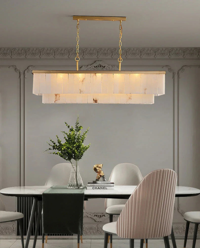 Rectangular Alabaster Chandelier