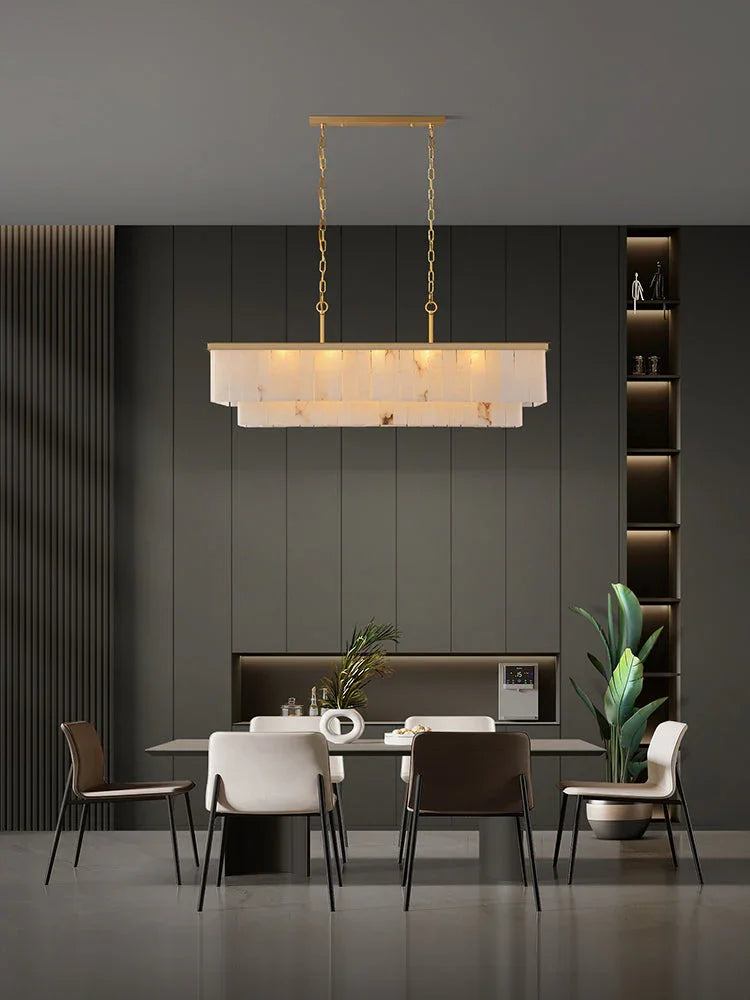 Rectangular Alabaster Chandelier