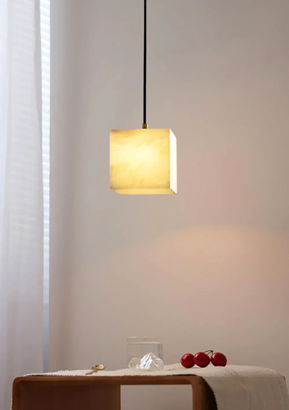 Alabaster Square Pendant Light
