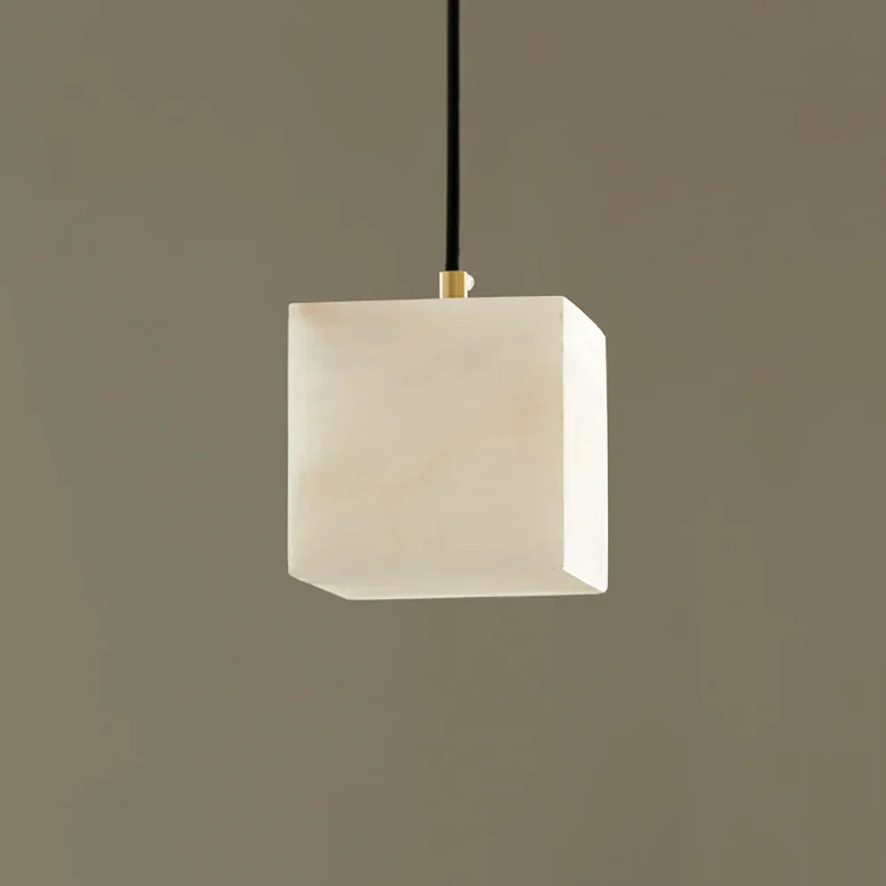 Alabaster Square Pendant Light