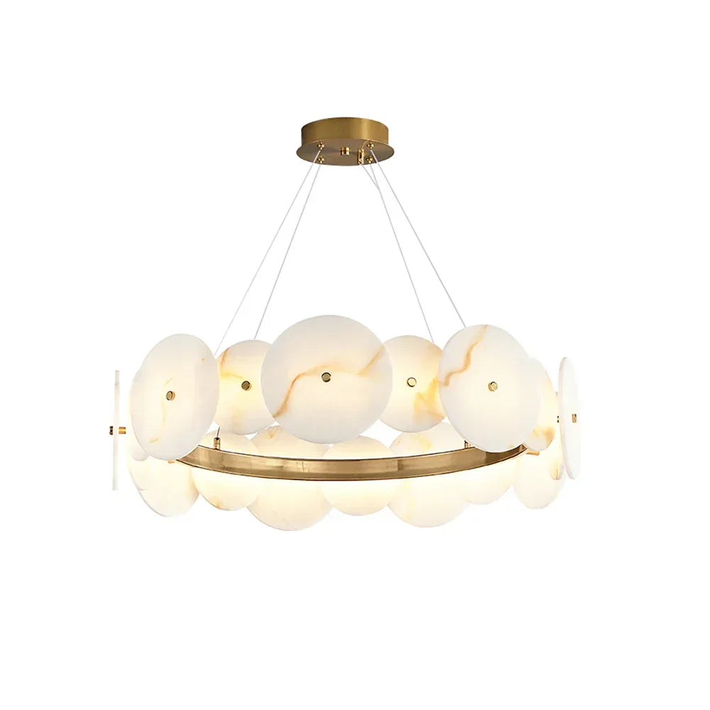 Alabaster Multiple Round Chandelier