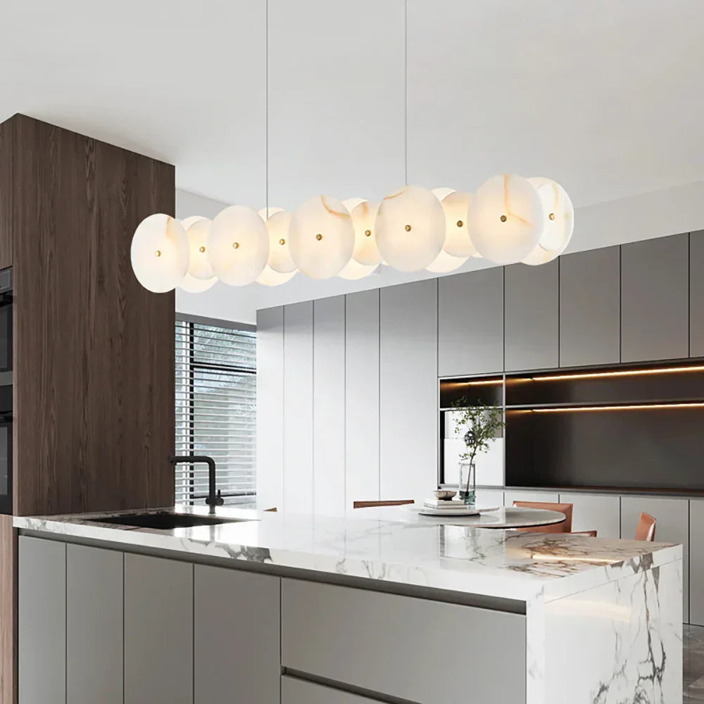 Alabaster Multiple Round Chandelier