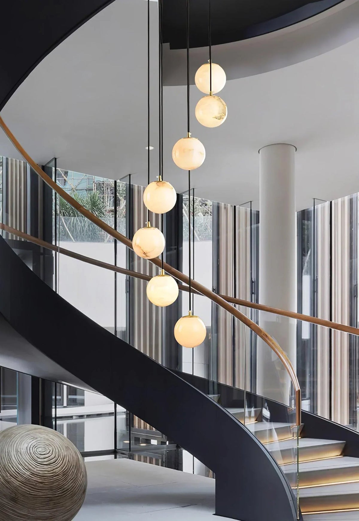 Alabaster Balls Cluster Chandelier
