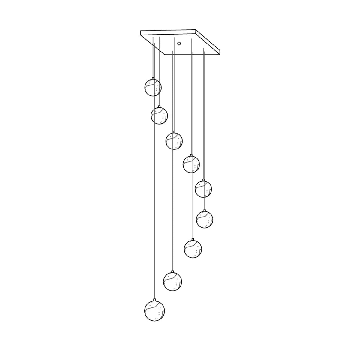 Alabaster Balls Cluster Chandelier