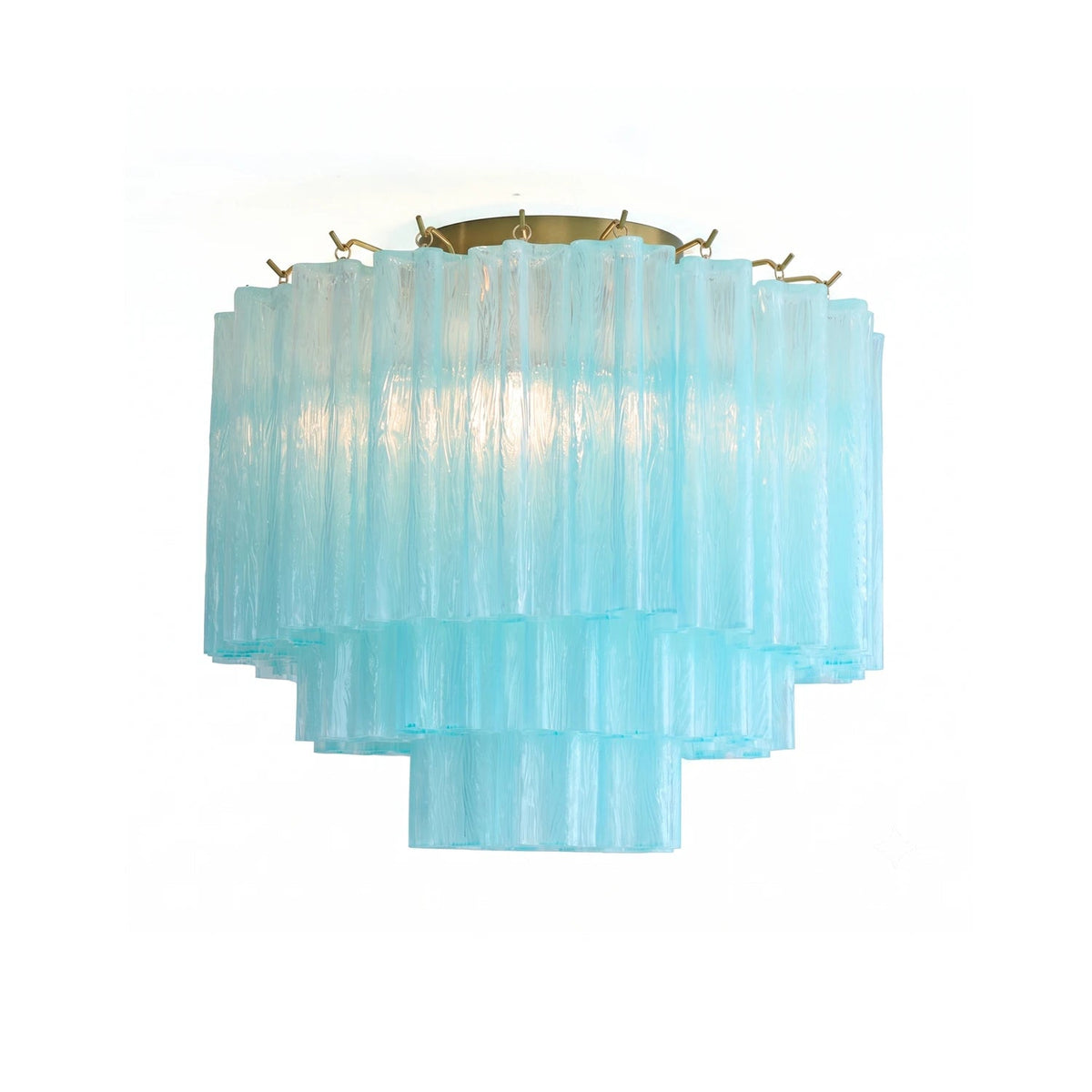 Solaine Tiered Textured Glass Flush Mount Ceiling Light