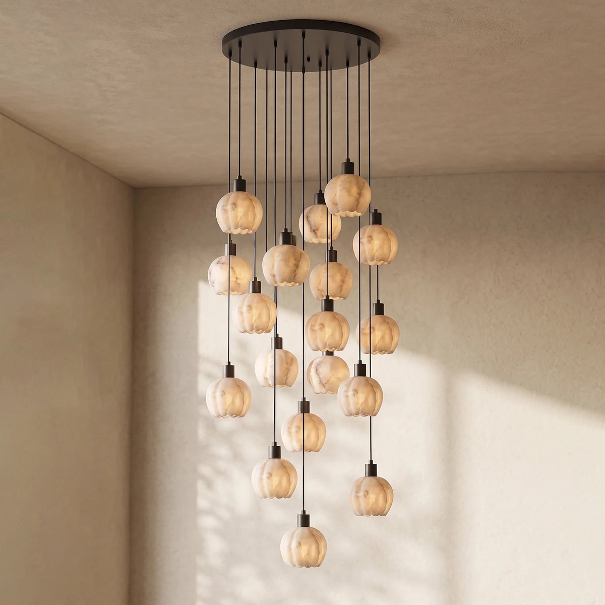Alabaster Petal Cluster Chandelier
