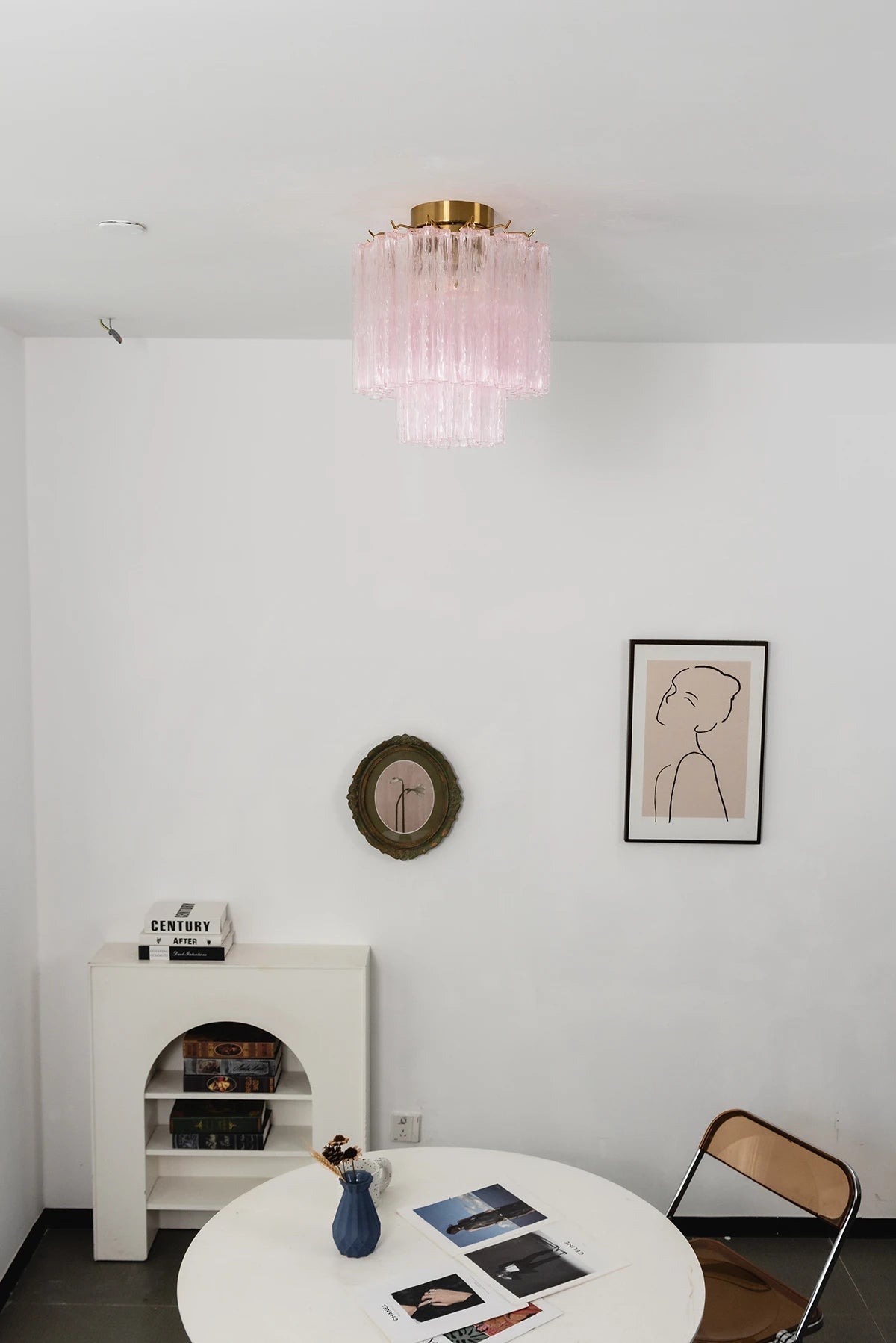 Solaine Tiered Textured Glass Flush Mount Ceiling Light
