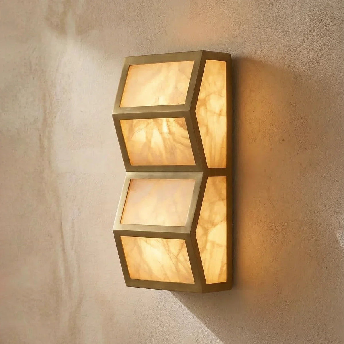 Alabaster Cascade Rectangular Wall Light