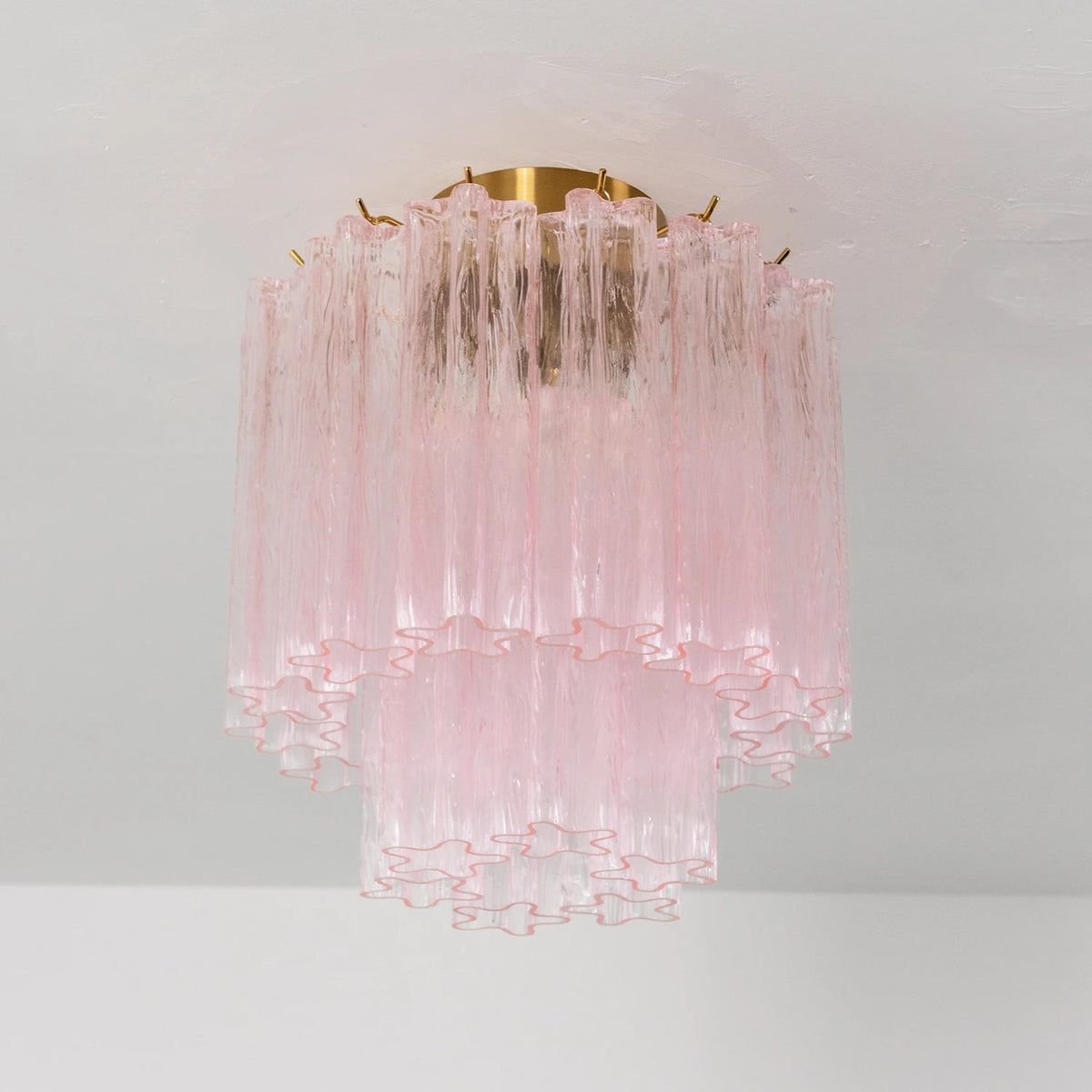 Solaine Tiered Textured Glass Flush Mount Ceiling Light