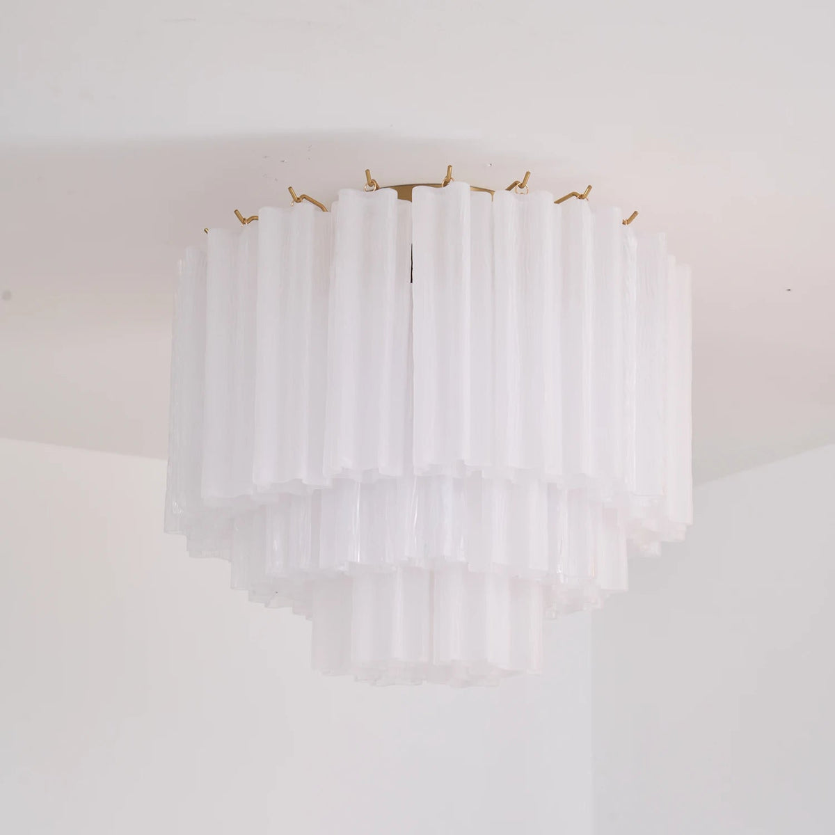 Solaine Tiered Textured Glass Flush Mount Ceiling Light