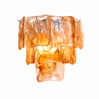 Marea Fold three-tier art glass wall sconce amber silver