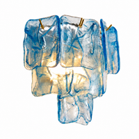 Marea Fold three-tier art glass wall sconce blue gold