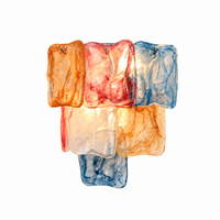 Marea Fold three-tier art glass wall sconce colorful silver