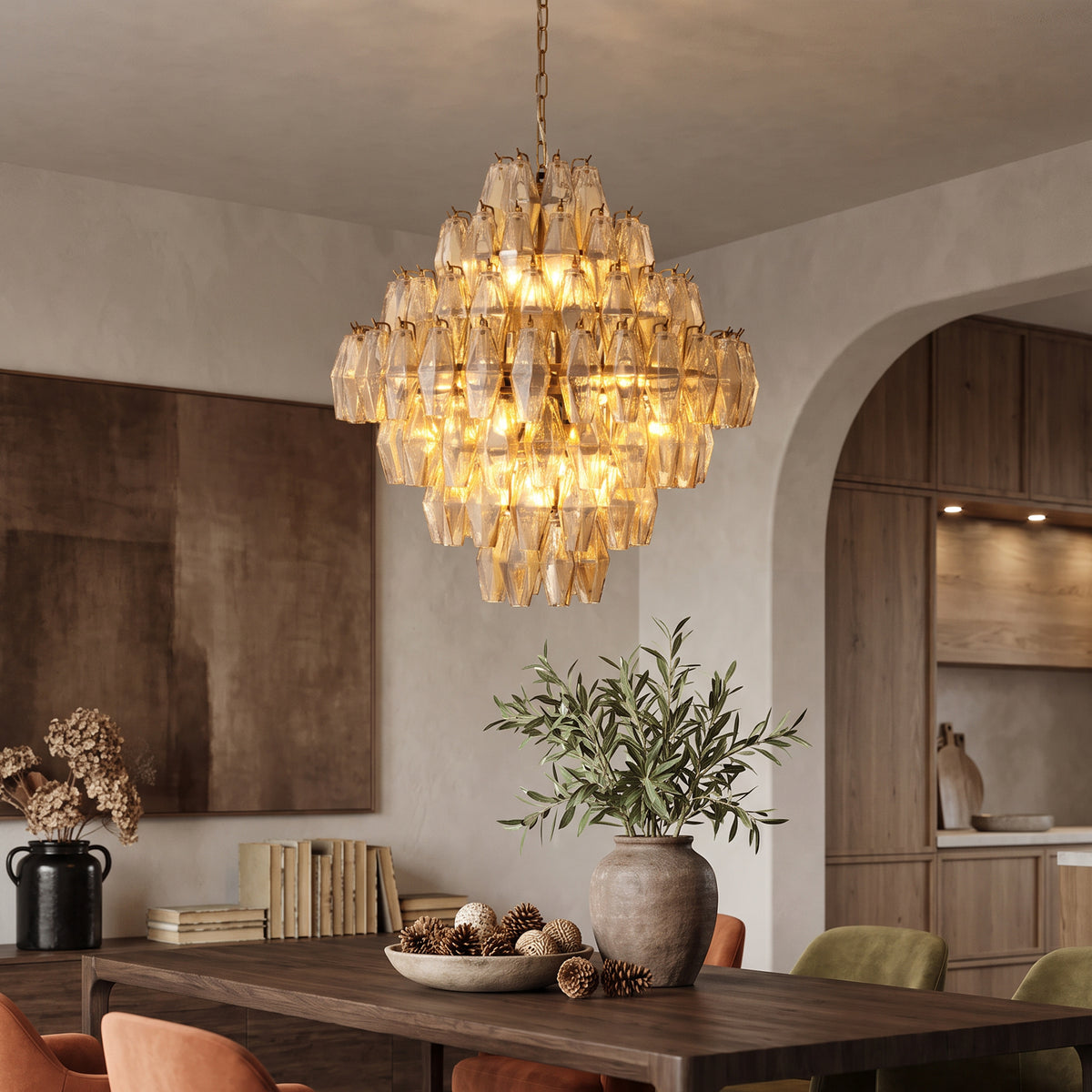 Merry tiered glass chandelier dining room lifestyle lifestyle-3