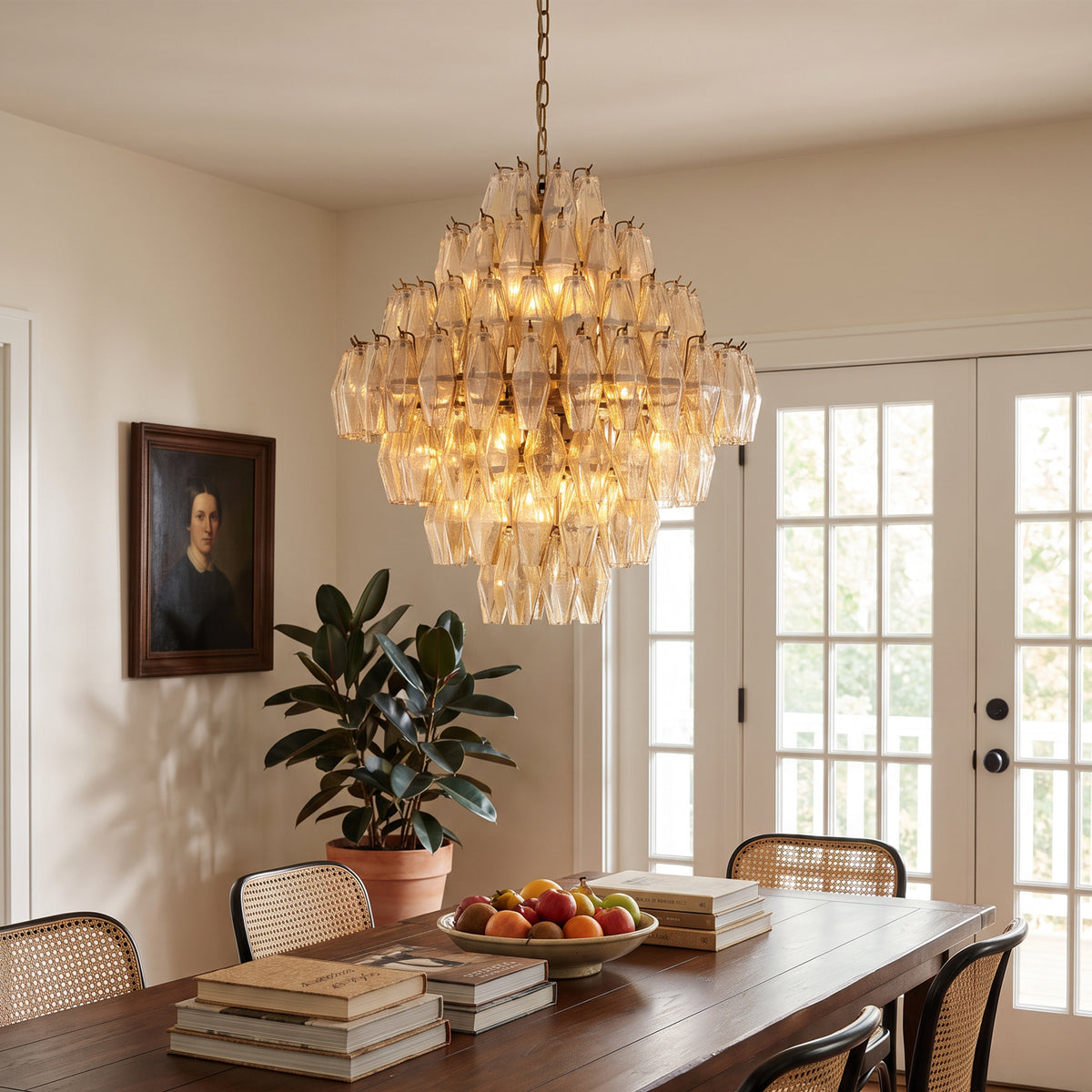Merry tiered glass chandelier dining room lifestyle lifestyle-4