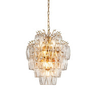 Merry small 18 inch tiered faceted glass chandelier white-background