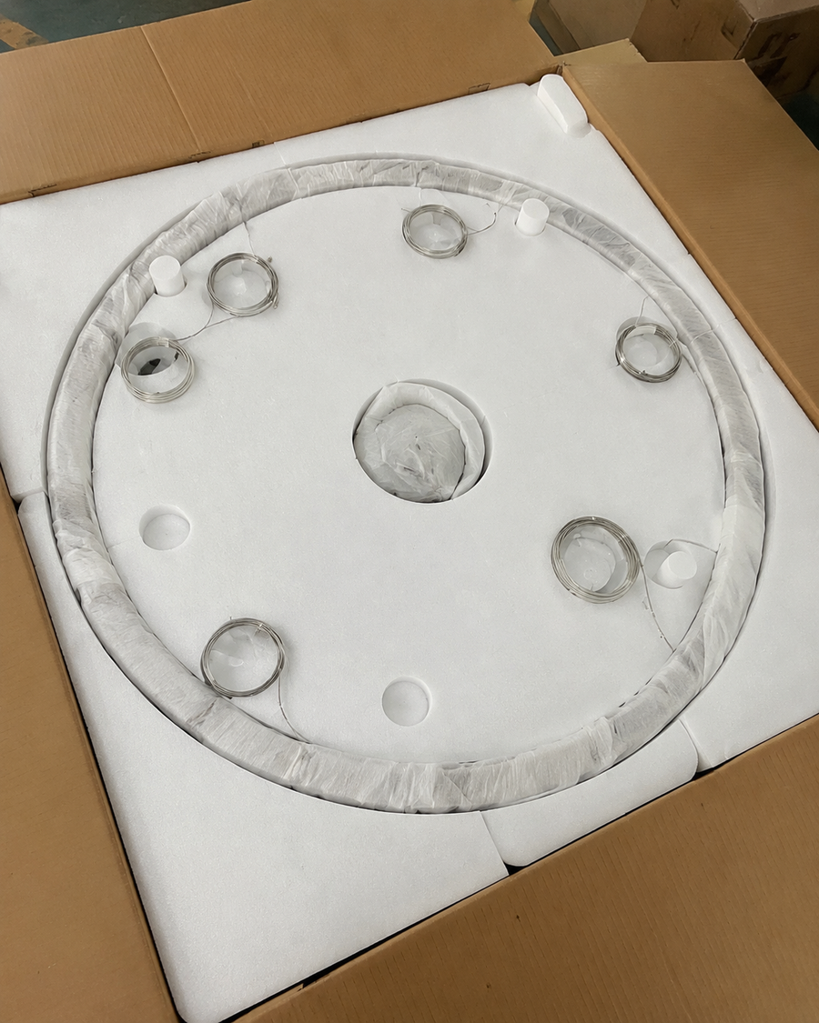 ANILLO HOME alabaster chandelier protective packaging